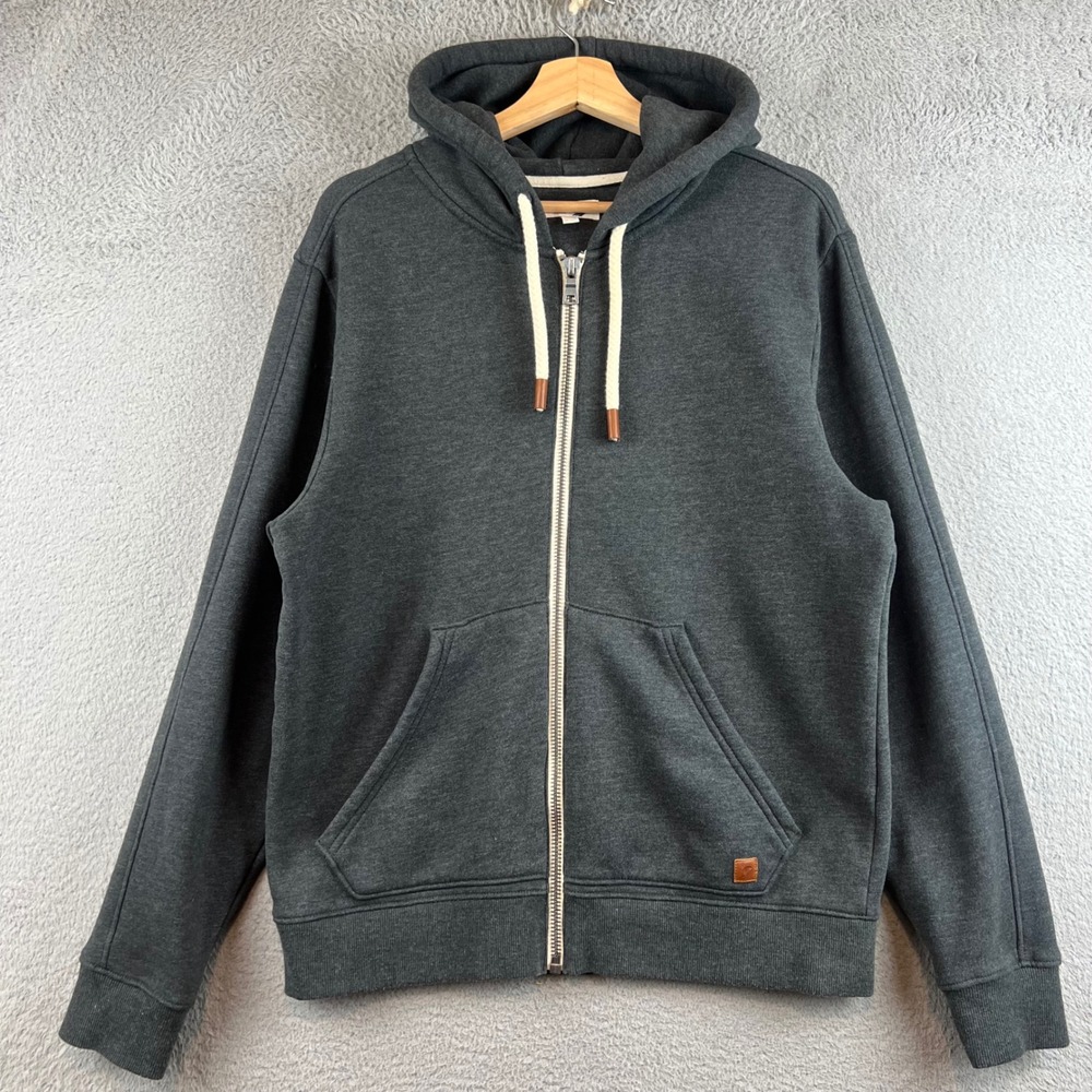 Fundamental Coast Los Angeles Mens Medium Charcoal Full Zip Hoodie Sweatshirt